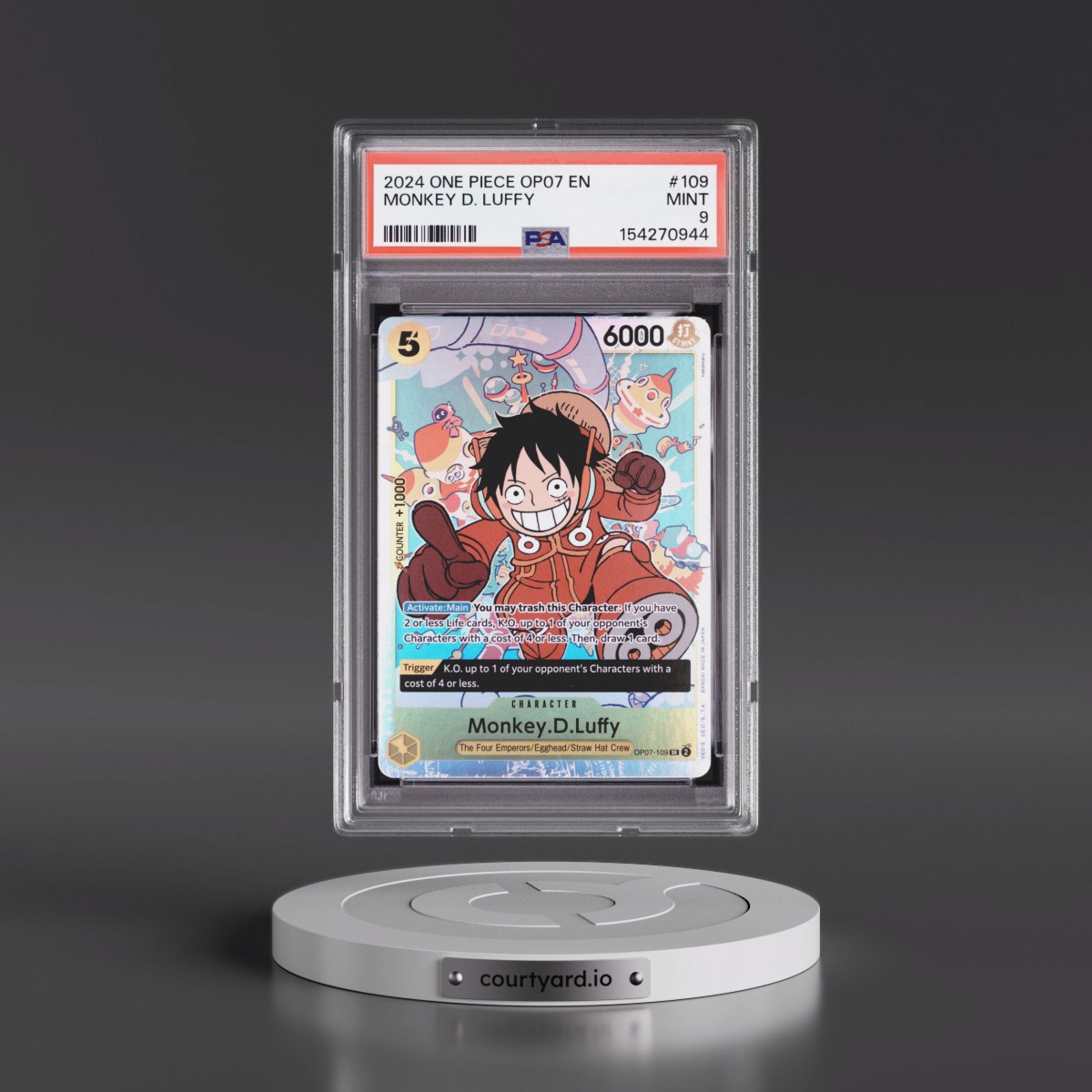 2024 One Piece OP07-500 Years in the Future #109 Monkey D. Luffy (PSA 9 MINT)
