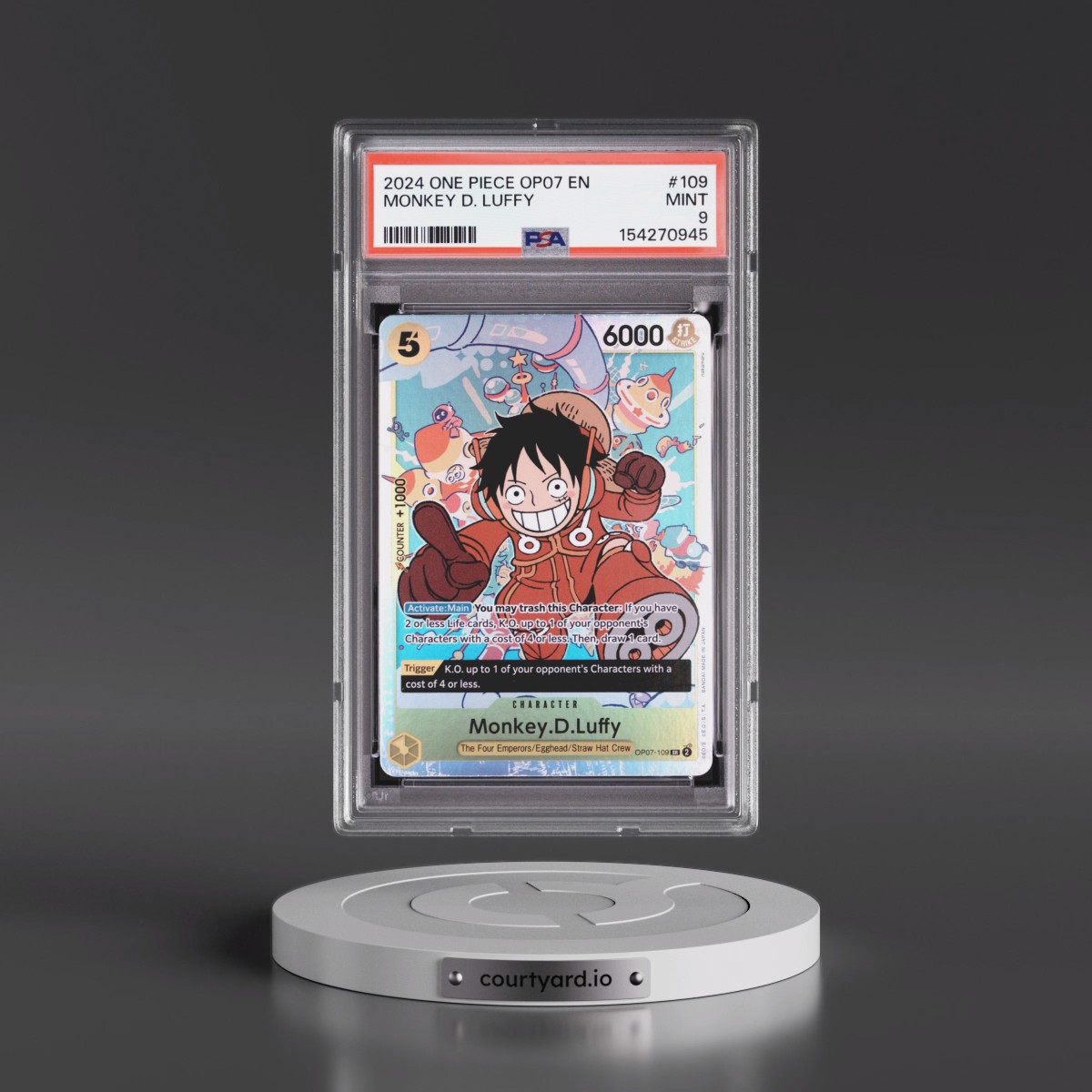 2024 One Piece OP07-500 Years in the Future #109 Monkey D. Luffy (PSA 9 MINT)