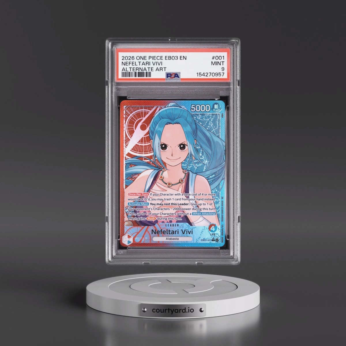 2026 One Piece EB03-Extra Booster -One Piece Heroines Edition #001 Nefeltari Vivi - Alternate Art (PSA 9 MINT)