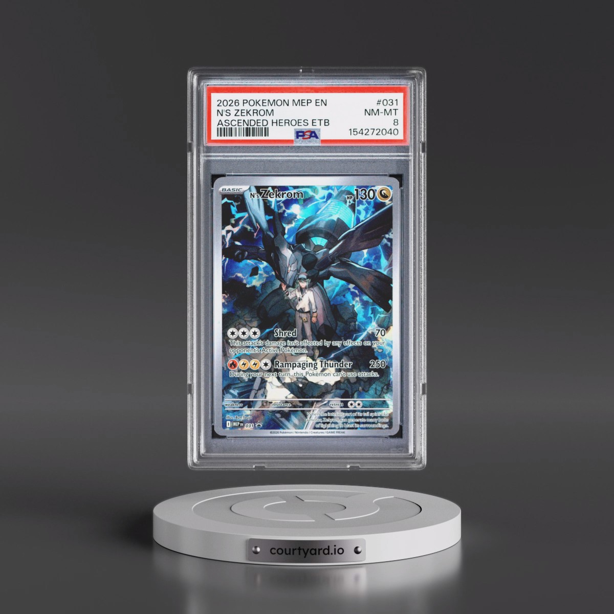 2026 Pokémon Mep EN-Me Black Star Promo #031 N's Zekrom - Ascended Heroes Elite Trainer Box (PSA 8 NM-MT)