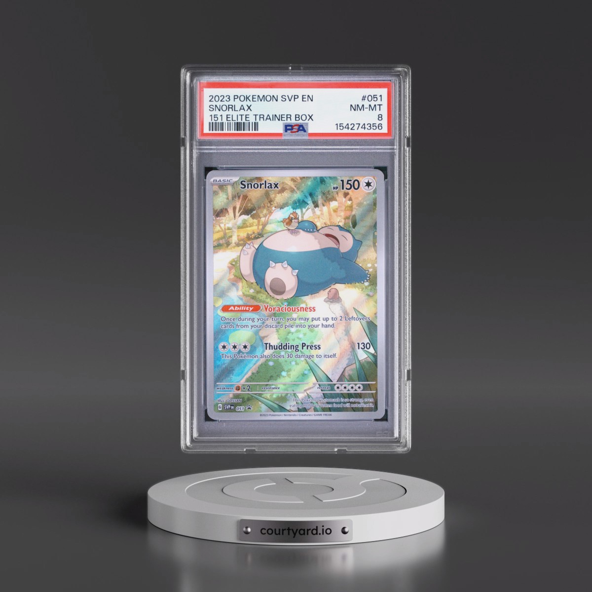2023 Pokémon Svp EN-SV Black Star Promo #051 Snorlax - 151 Elite Trainer Box (PSA 8 NM-MT)