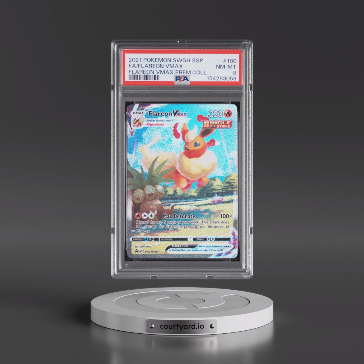 2021 Pokémon Swsh Black Star Promo #180 Flareon Vmax - Full Art Flareon Vmax Premium Collection (PSA 8 NM-MT)