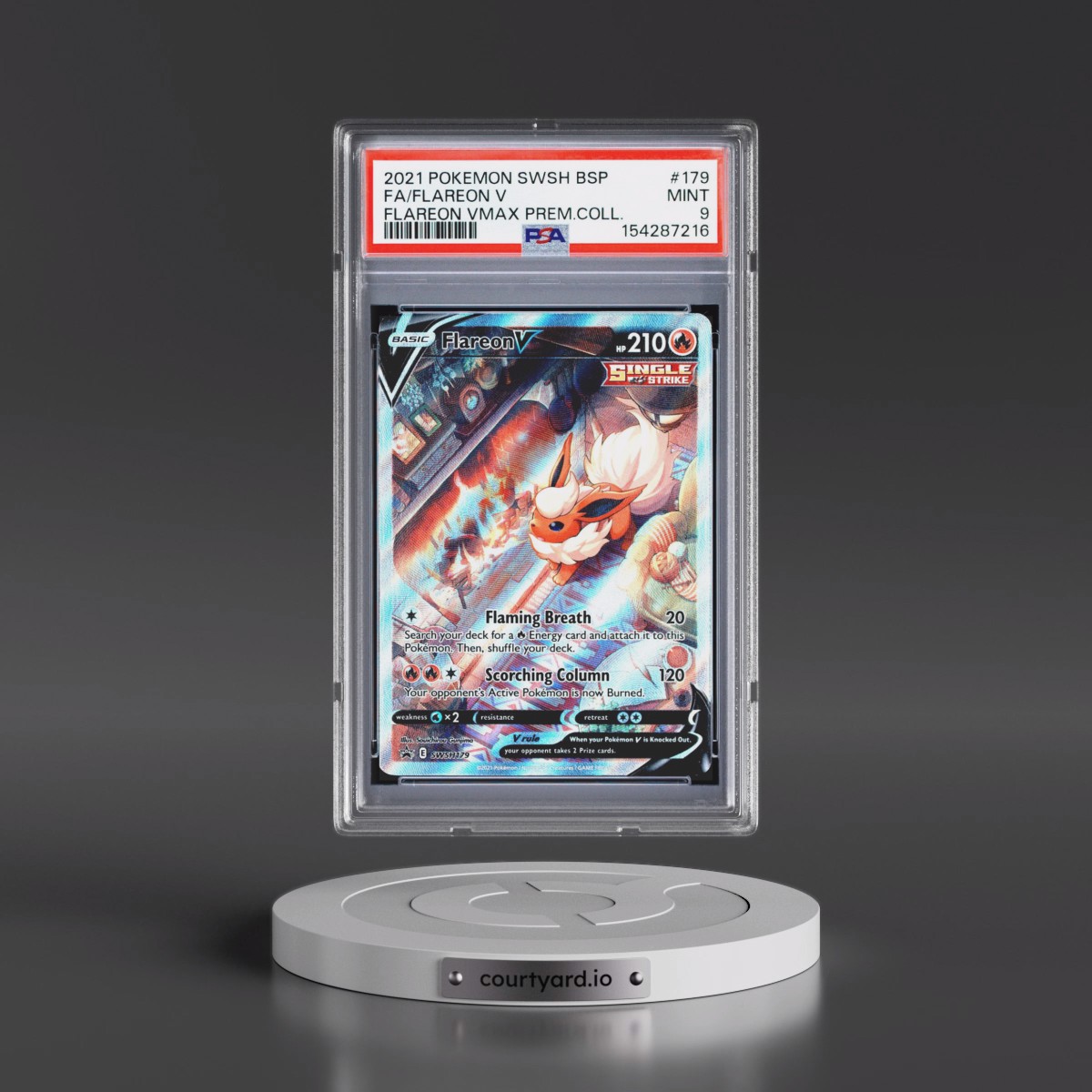 2021 Pokémon Swsh Black Star Promo #179 Flareon V - Holo Full Art Flareon Vmax Premium Collection (PSA 9 MINT)