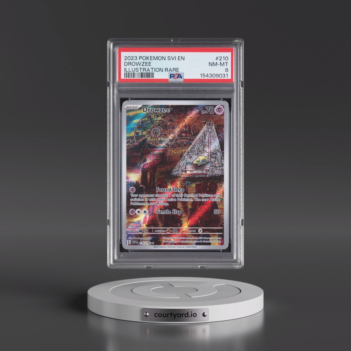 2023 Pokémon Svi EN-Scarlet & Violet #210 Drowzee - Illustration Rare (PSA 8 NM-MT)
