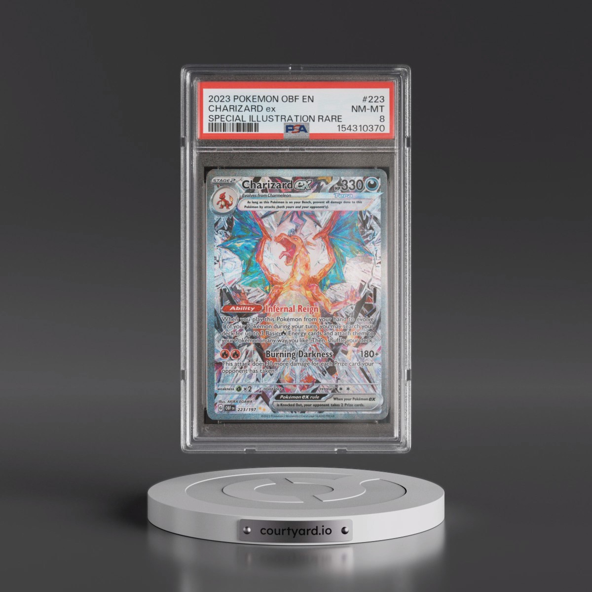 2023 Pokémon Obf EN-Obsidian Flames #223 Charizard EX - Holo Special Illustration Rare (PSA 8 NM-MT)