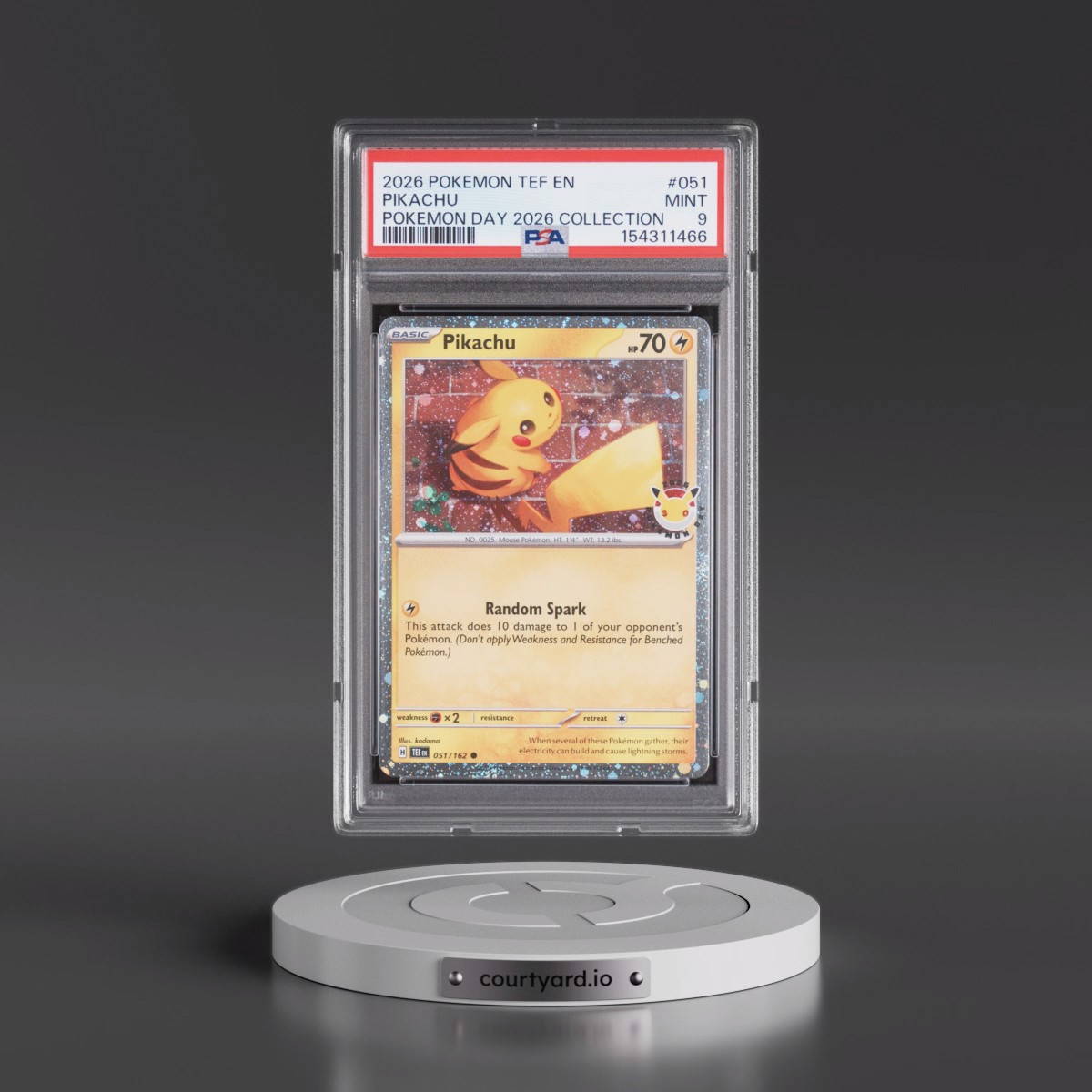 2026 Pokémon Tef EN-Temporal Forces #051 Pikachu - Pokemon Day 2026 Collection (PSA 9 MINT)