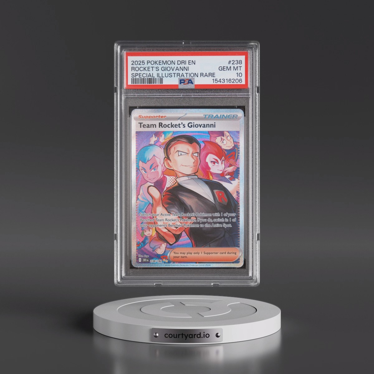 2025 Pokémon Dri EN-Destined Rivals #238 Team Rocket's Giovanni - Special Illustration Rare (PSA 10 GEM MINT)