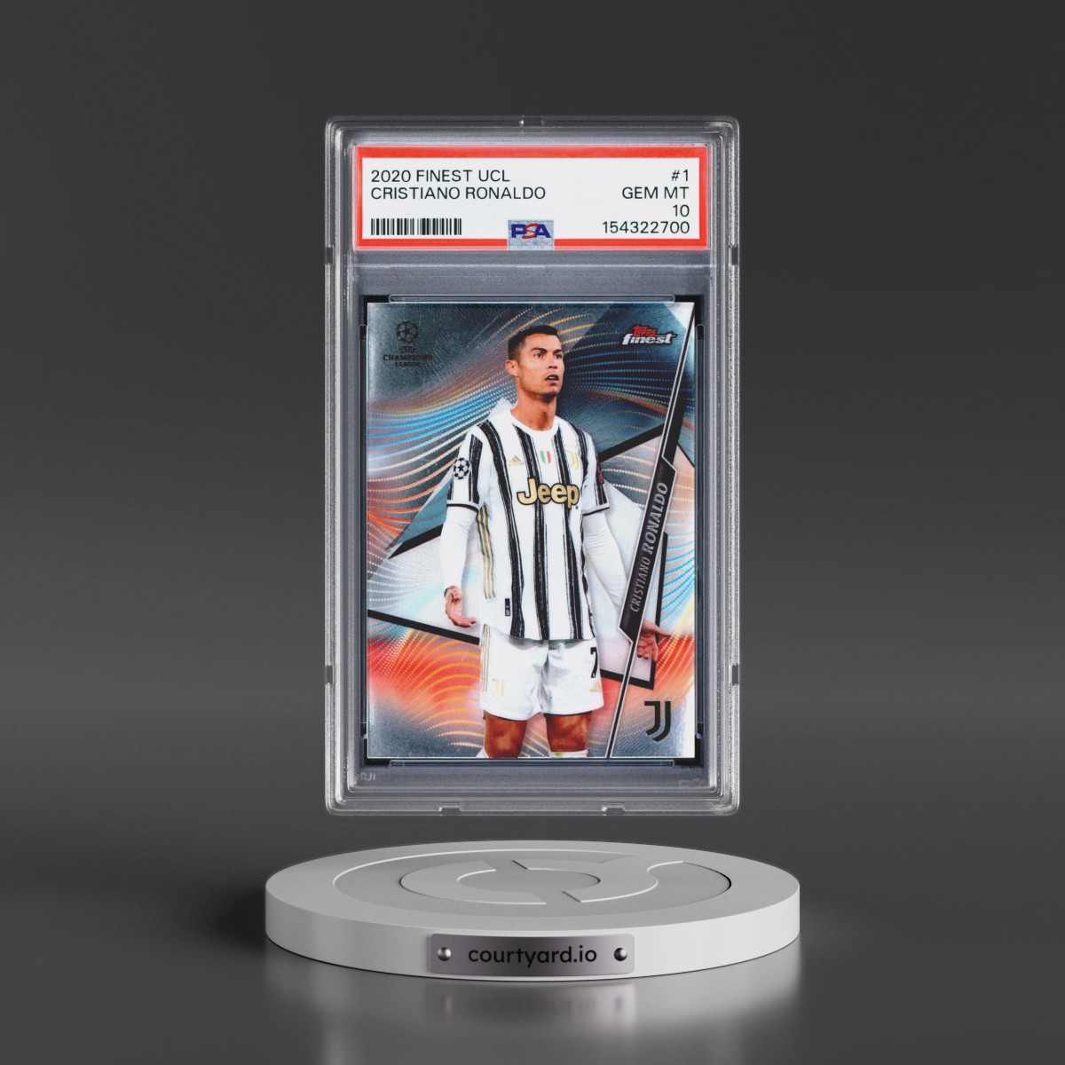 2020 Topps Finest UEFA Champions League #1 Cristiano Ronaldo (PSA 10 GEM MINT)