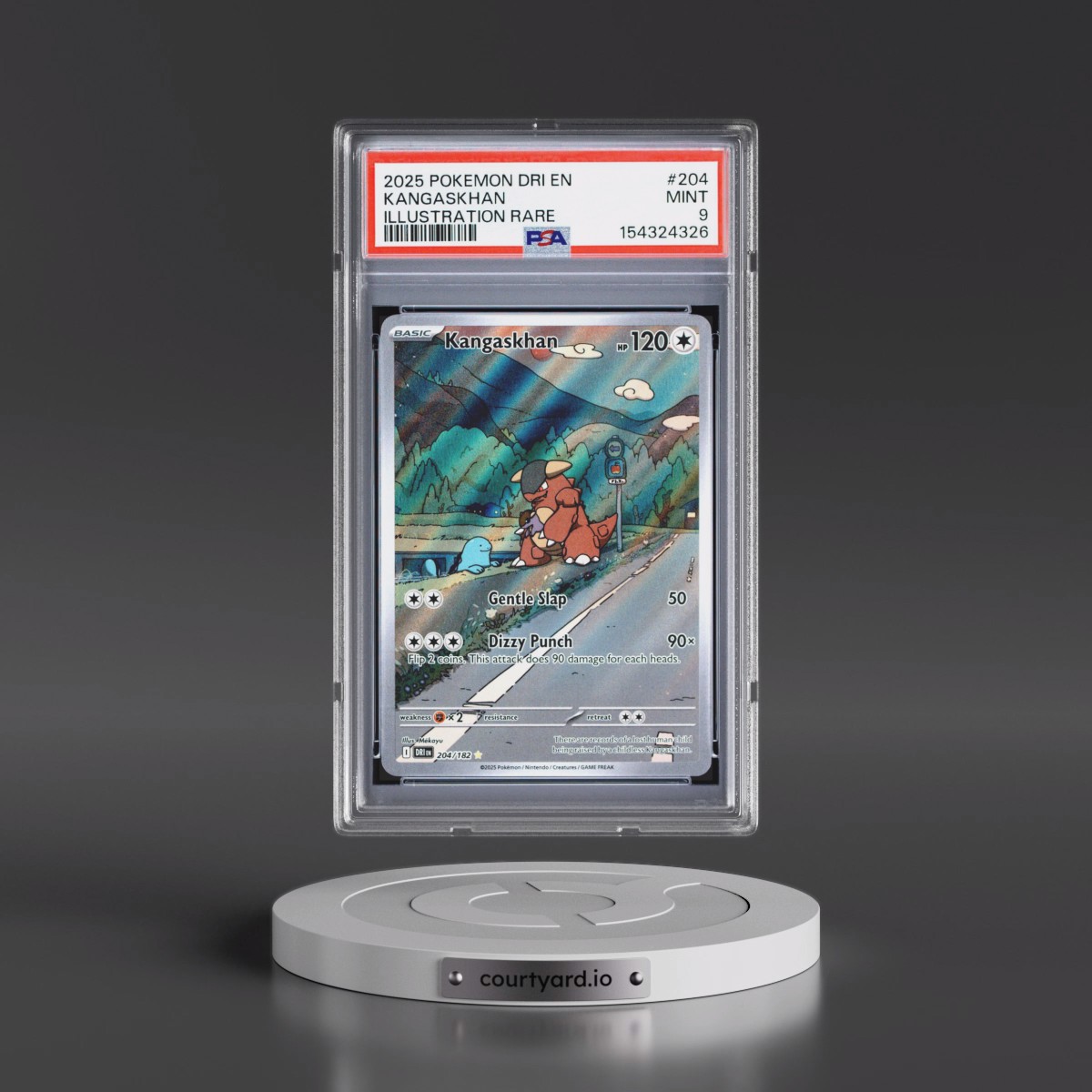 2025 Pokémon Dri EN-Destined Rivals #204 Kangaskhan - Illustration Rare (PSA 9 MINT)