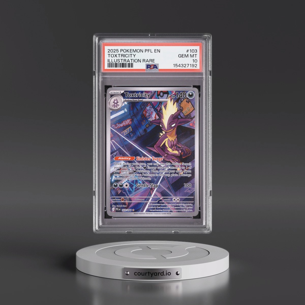 2025 Pokémon Pfl EN-Phantasmal Flames #103 Toxtricity - Illustration Rare (PSA 10 GEM MINT)