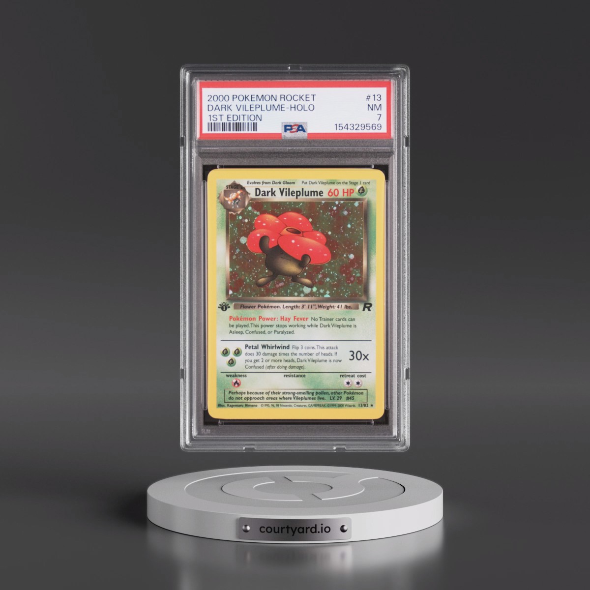 2000 Pokémon Rocket #13 Dark Vileplume - 1st Edition Holo (PSA 7 NM)