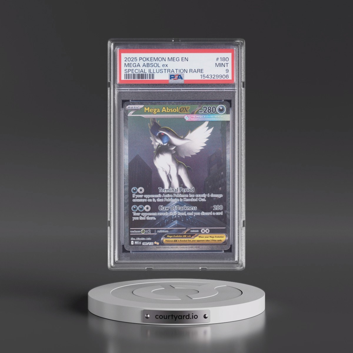 2025 Pokémon Meg EN-Mega Evolution #180 Mega Absol EX - Holo Special Illustration Rare (PSA 9 MINT)