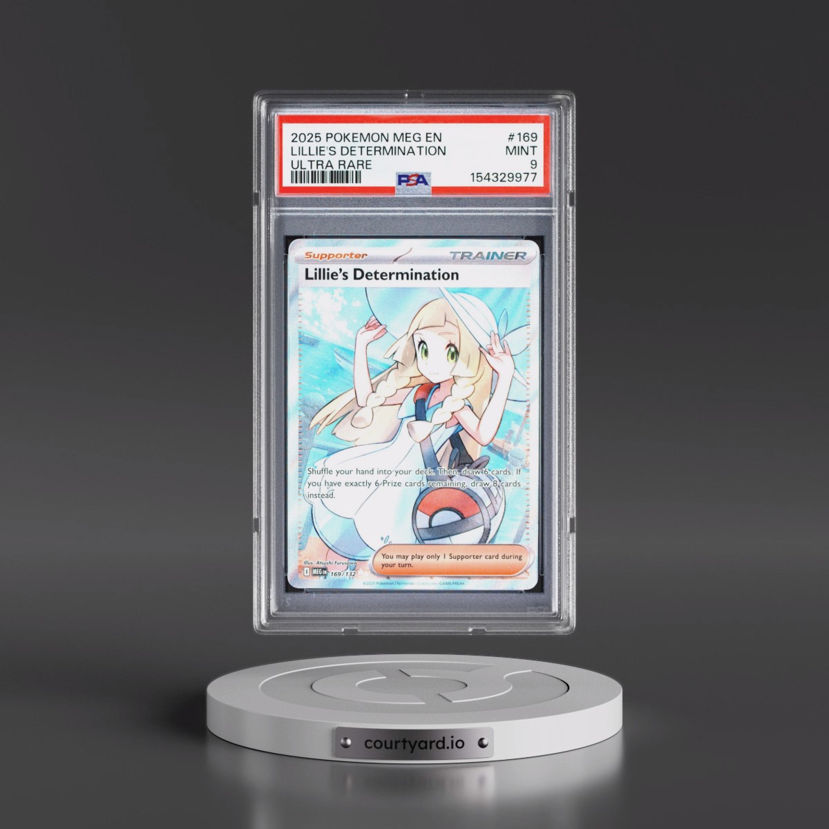 2025 Pokémon Meg EN-Mega Evolution #169 Lillie's Determination - Ultra Rare (PSA 9 MINT)