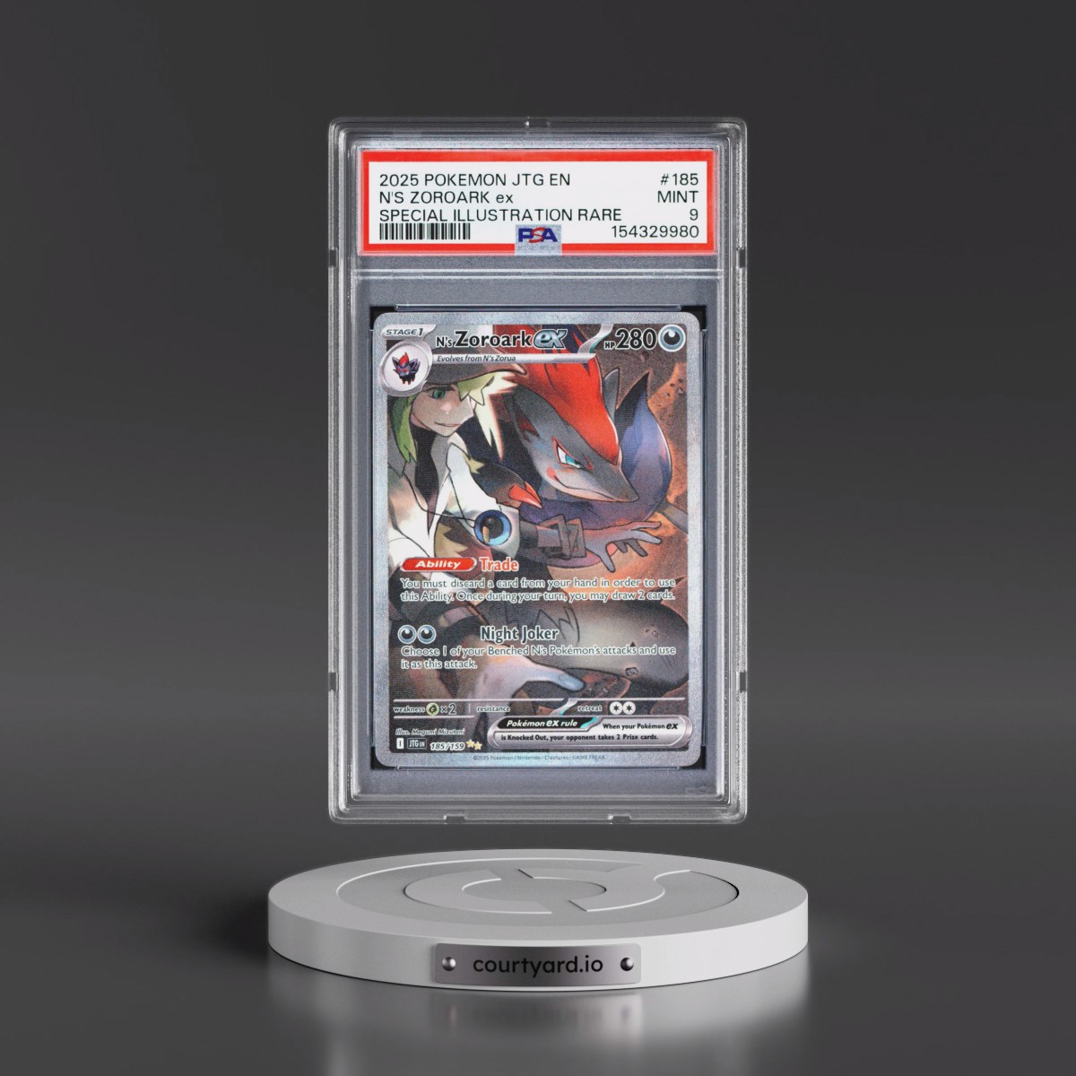 2025 Pokémon Jtg EN-Journey Together #185 N's Zoroark EX - Holo Special Illustration Rare (PSA 9 MINT)
