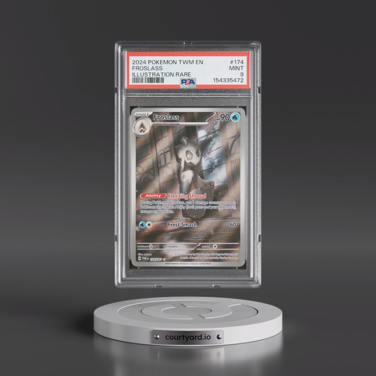2024 Pokémon Twm EN-Twilight Masquerade #174 Froslass - Illustration Rare (PSA 9 MINT)