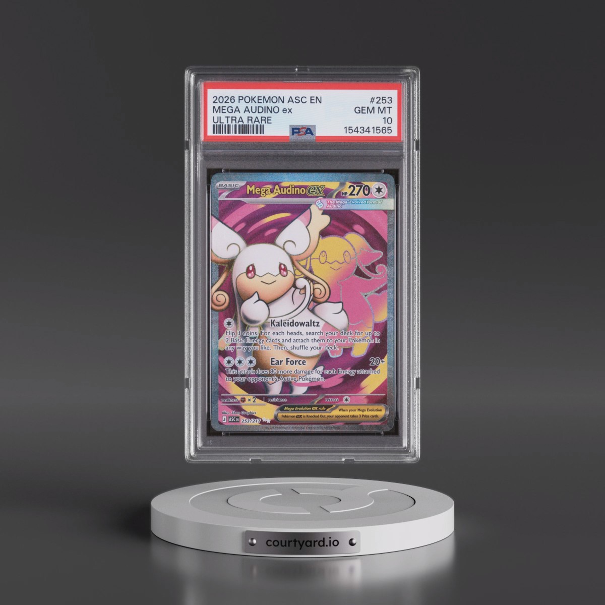 2026 Pokémon Asc EN-Ascended Heroes #253 Mega Audino EX - Holo Ultra Rare (PSA 10 GEM MINT)