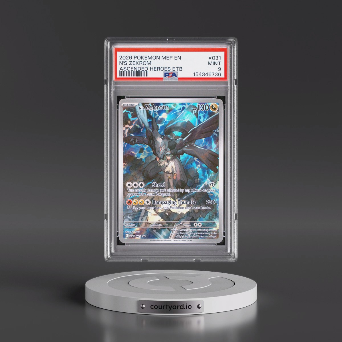 2026 Pokémon Mep EN-Me Black Star Promo #031 N's Zekrom - Ascended Heroes Elite Trainer Box (PSA 9 MINT)