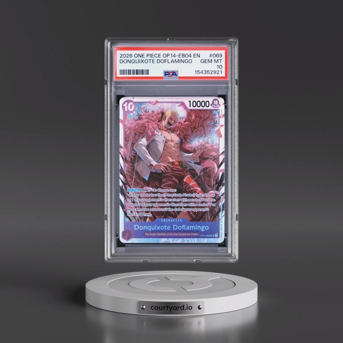 2026 One Piece OP14-EB04-the Azure Sea's Seven #069 Donquixote Doflamingo (PSA 10 GEM MINT)