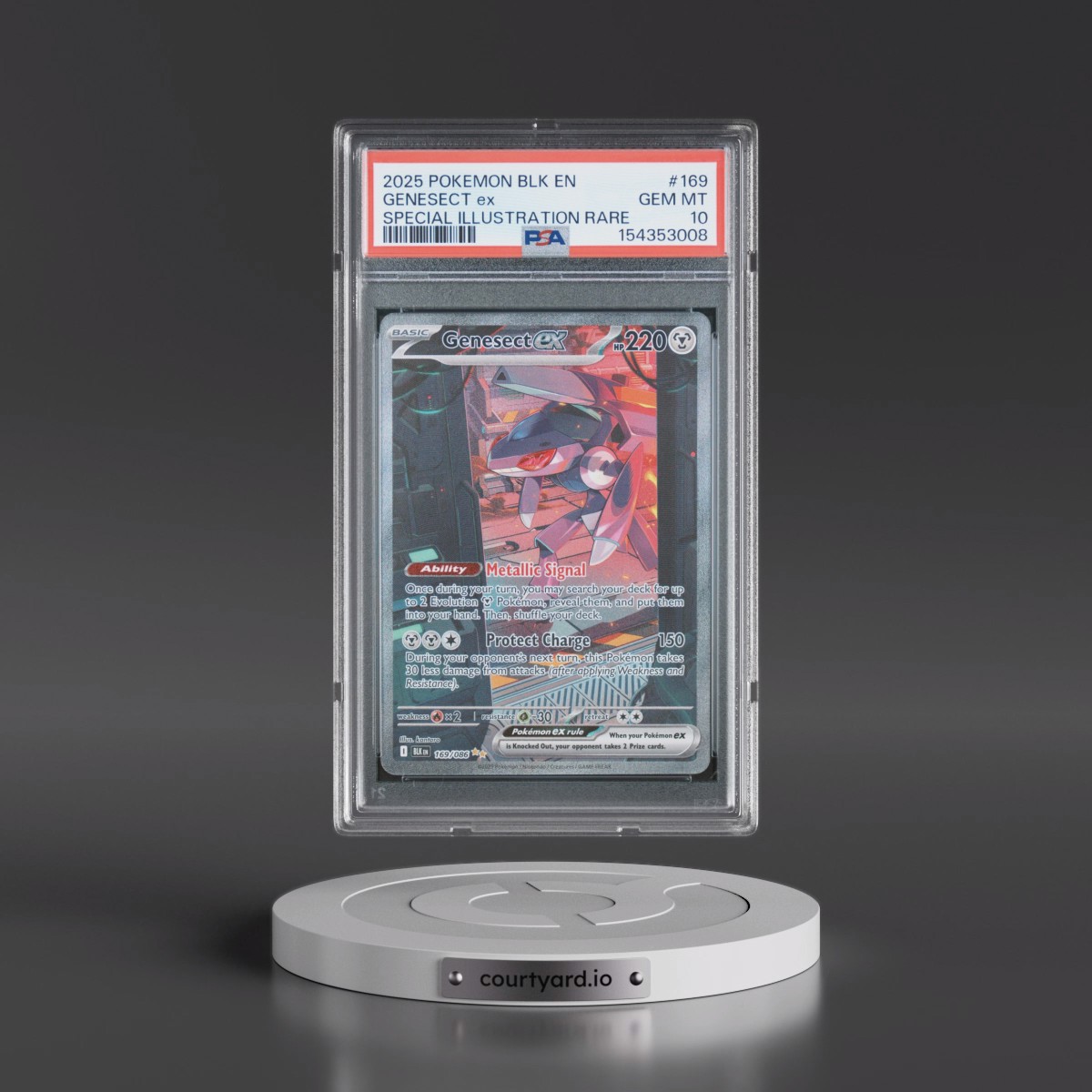 2025 Pokémon Blk EN-Black Bolt #169 Genesect EX - Holo Special Illustration Rare (PSA 10 GEM MINT)