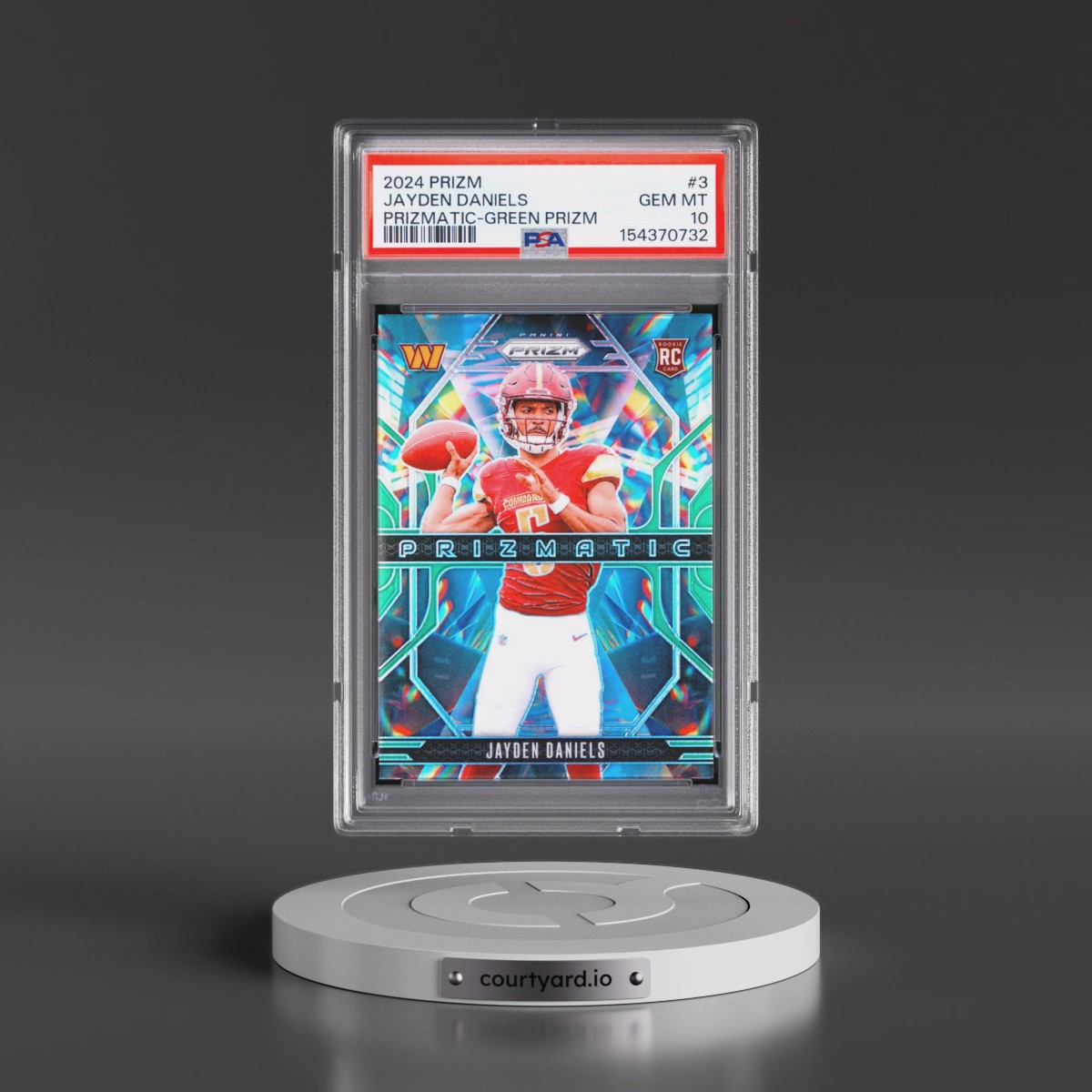 2024 Panini Prizm Prizmatic #3 Jayden Daniels - Green Prizm (PSA 10 GEM MINT)