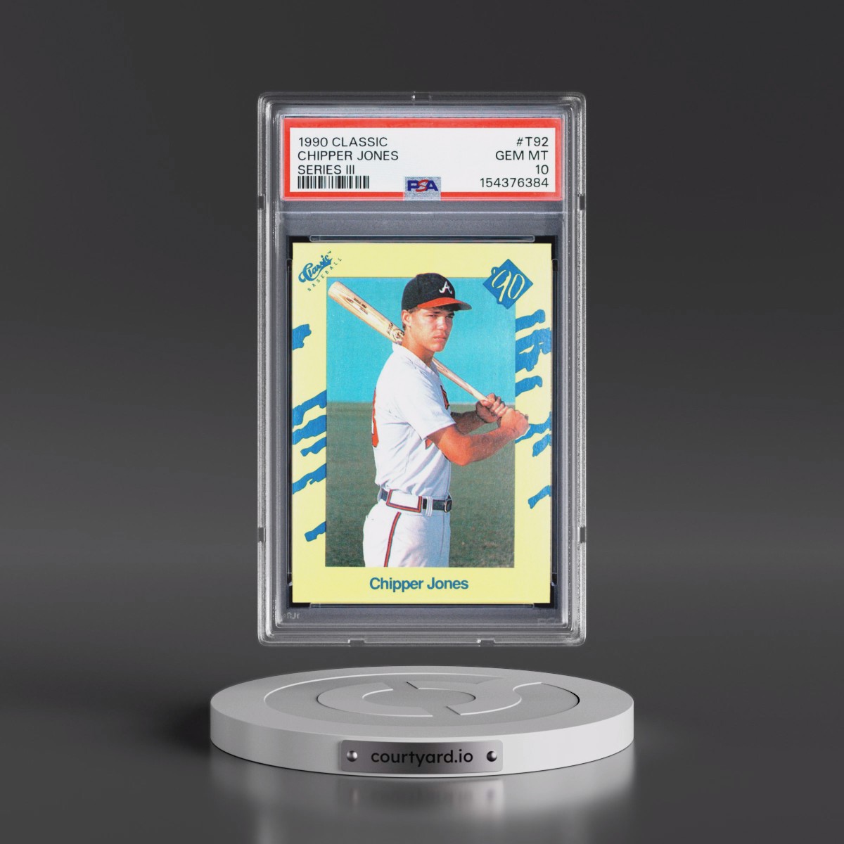1990 Classic #T92 Chipper Jones - Series III (PSA 10 GEM MINT)