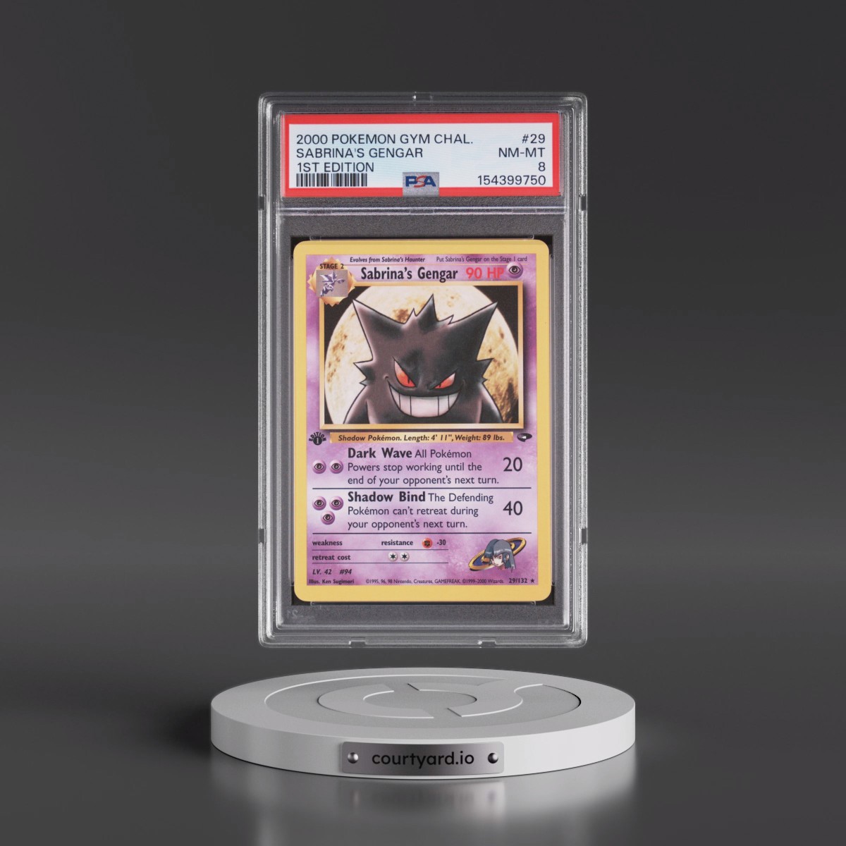 2000 Pokémon Gym Challenge #29 Sabrina's Gengar - 1st Edition (PSA 8 NM-MT)