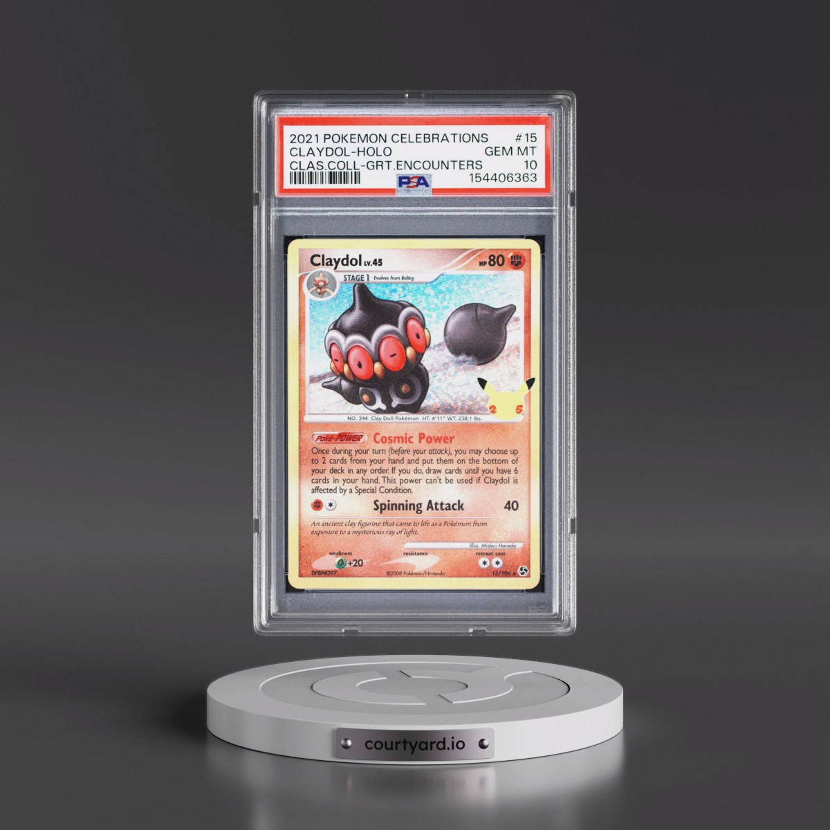 2021 Pokémon Celebrations Classic Collection #15 Claydol - Holo (PSA 10 GEM MINT)