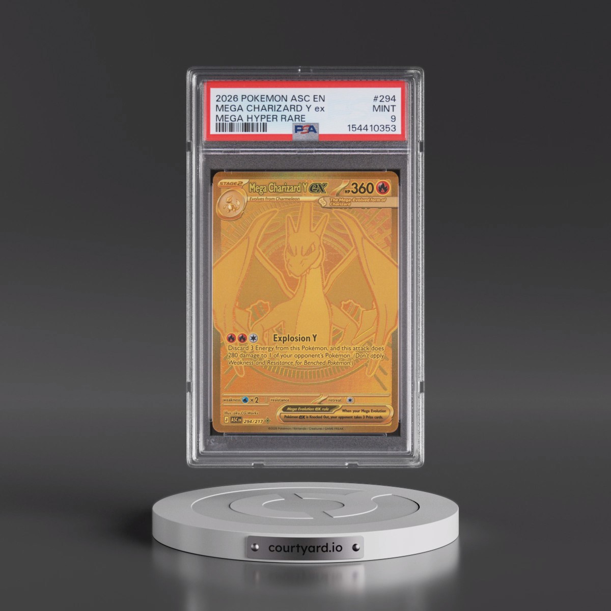 2026 Pokémon Asc EN-Ascended Heroes #294 Mega Charizard Y EX - Holo Mega Hyper Rare (PSA 9 MINT)