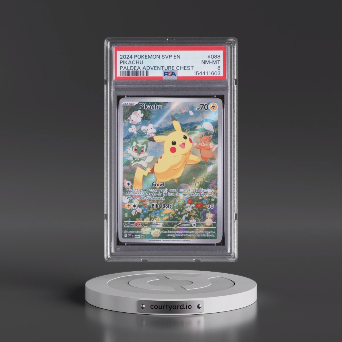 2024 Pokémon Svp EN-SV Black Star Promo #088 Pikachu - Paldea Adventure Chest (PSA 8 NM-MT)
