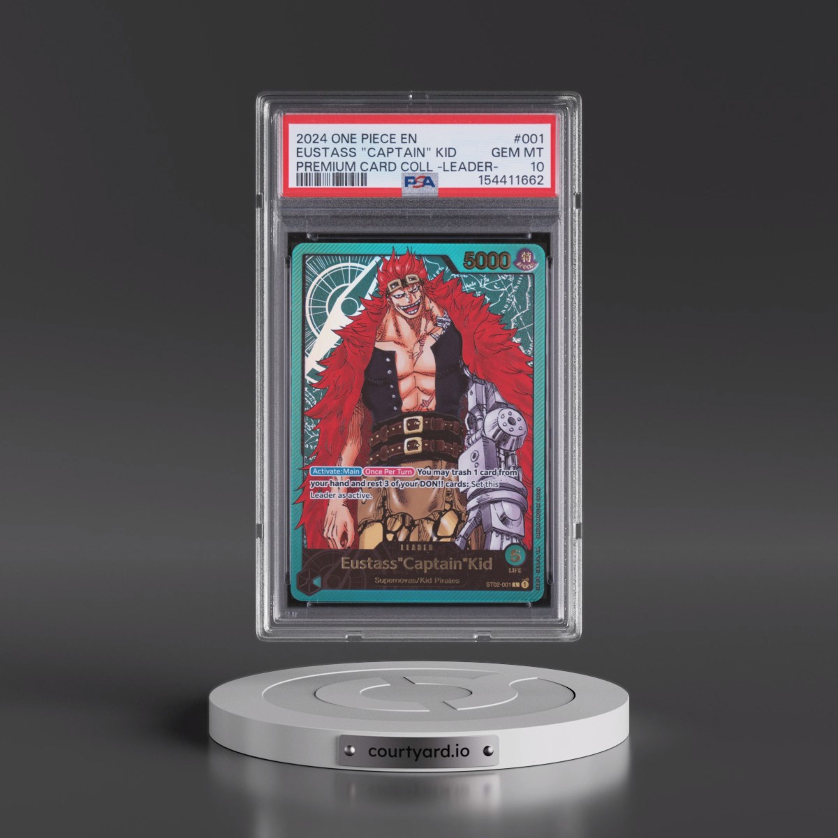 2024 One Piece Premium Card Collection -Leader Collection #001 Eustass "Captain" Kid (PSA 10 GEM MINT)