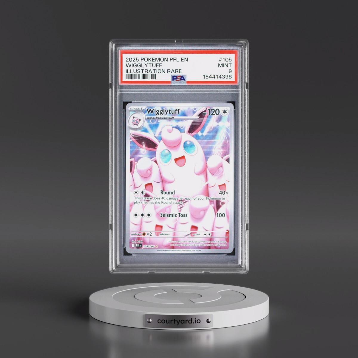 2025 Pokémon Pfl EN-Phantasmal Flames #105 Wigglytuff - Illustration Rare (PSA 9 MINT)