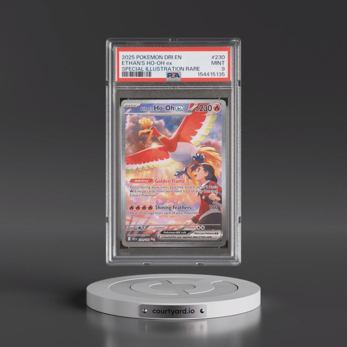2025 Pokémon Dri EN-Destined Rivals #230 Ethan's HO-Oh EX - Holo Special Illustration Rare (PSA 9 MINT)