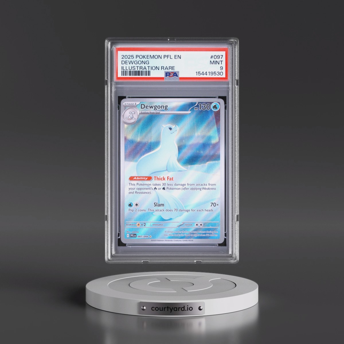 2025 Pokémon Pfl EN-Phantasmal Flames #097 Dewgong - Illustration Rare (PSA 9 MINT)