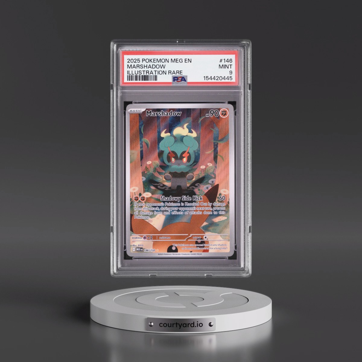 2025 Pokémon Meg EN-Mega Evolution #146 Marshadow - Illustration Rare (PSA 9 MINT)