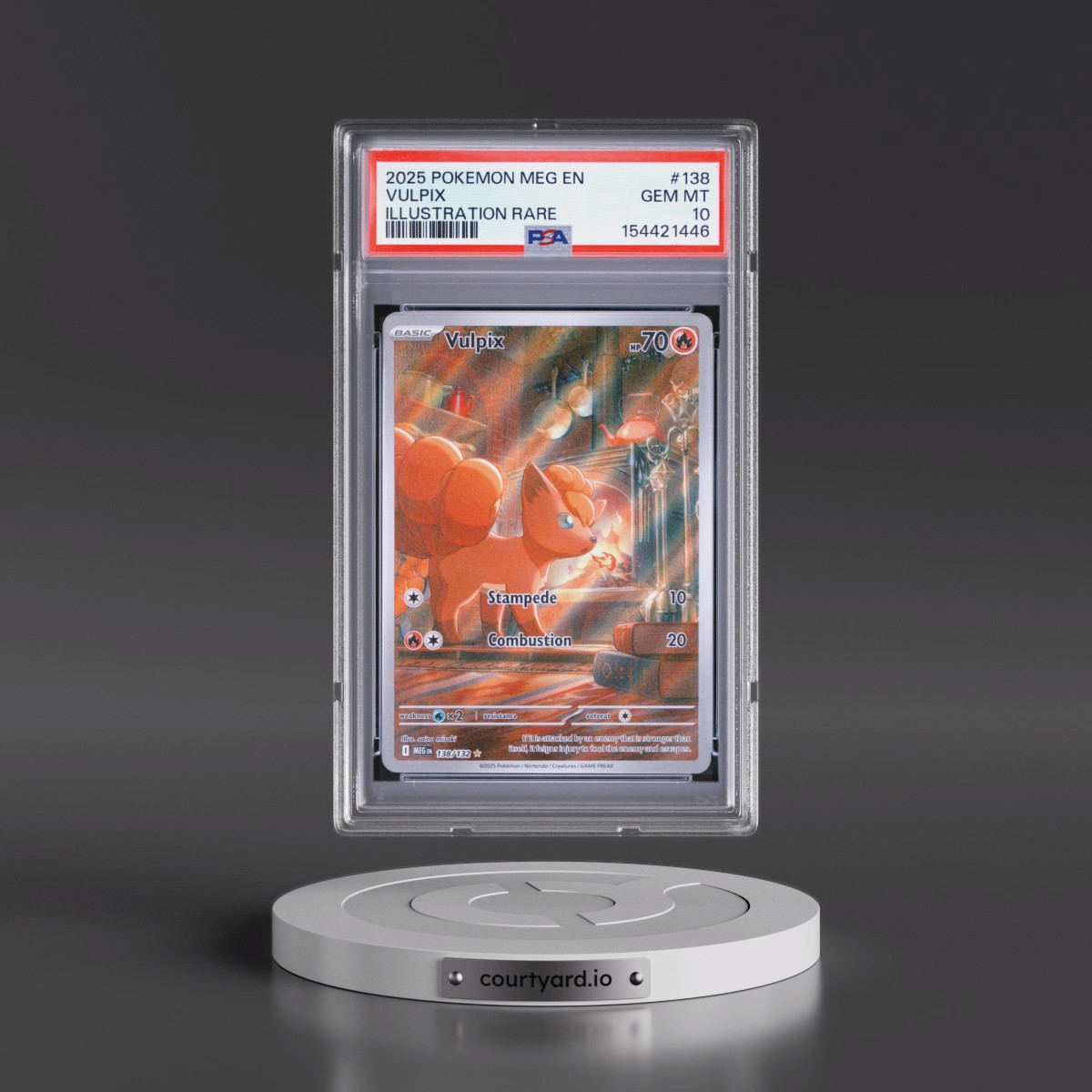 2025 Pokémon Meg EN-Mega Evolution #138 Vulpix - Illustration Rare (PSA 10 GEM MINT)