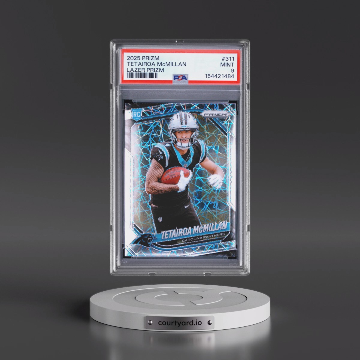2025 Panini Prizm #311 Tetairoa Mcmillan - Lazer Prizm (PSA 9 MINT)