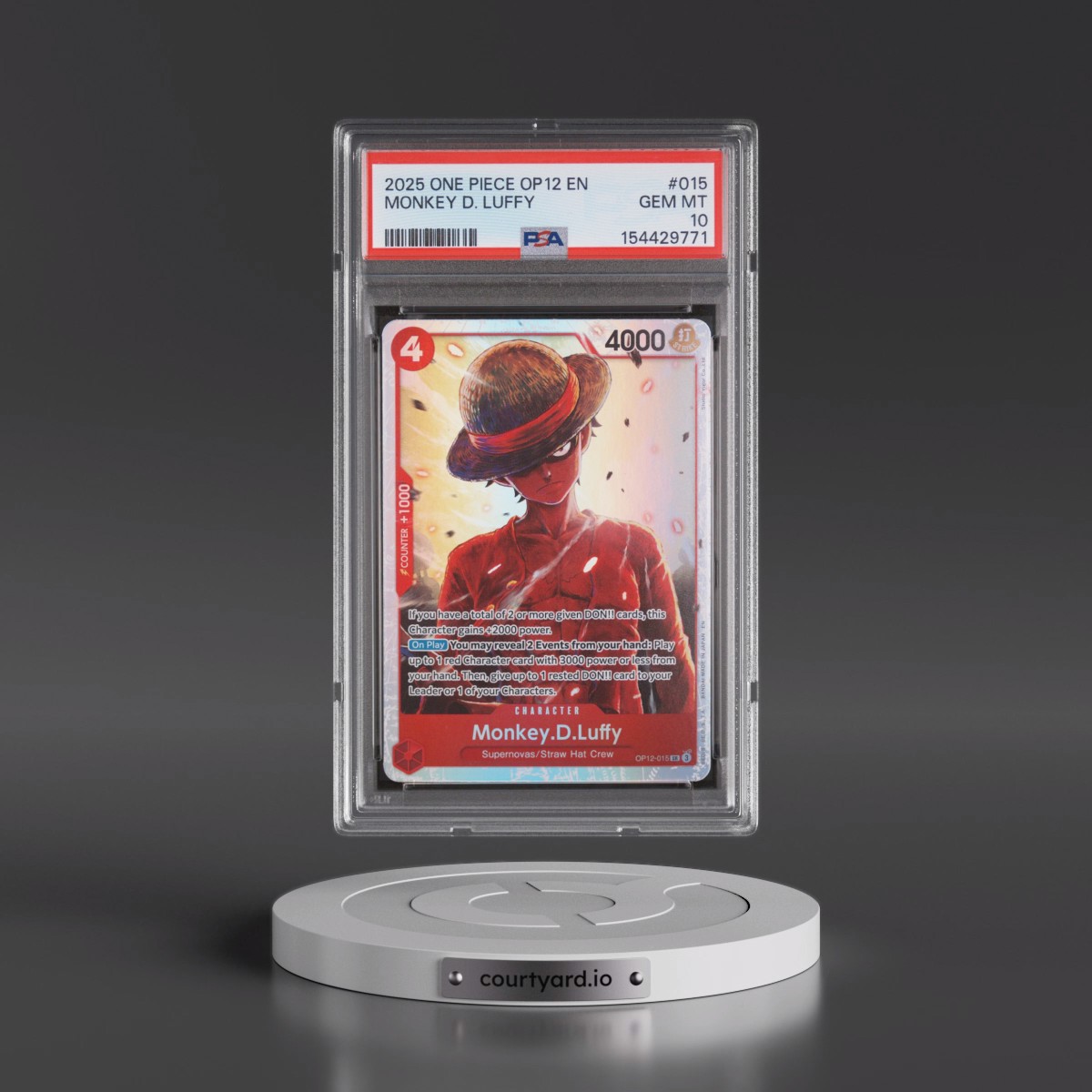 2025 One Piece OP12-Legacy of the Master #015 Monkey D. Luffy (PSA 10 GEM MINT)