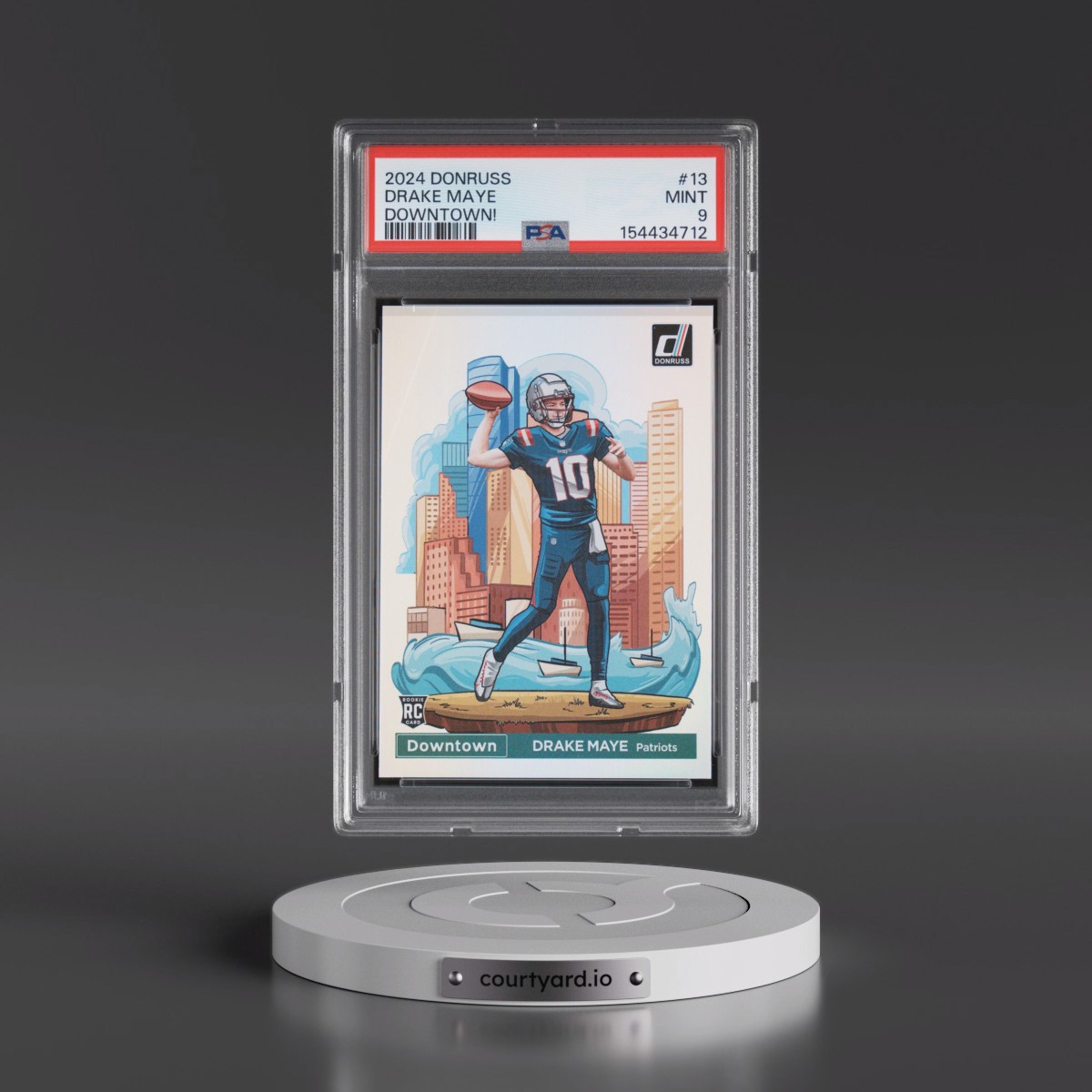 2024 Panini Donruss Downtown! #13 Drake Maye (PSA 9 MINT) - Photo