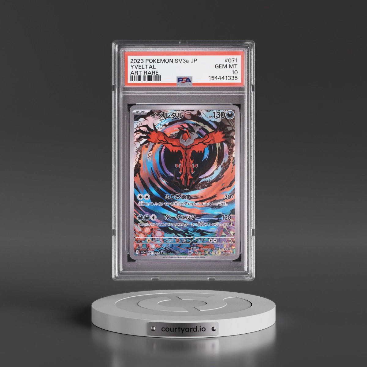 2023 Pokémon Sv3a-Raging Surf #071 Yveltal - Art Rare (PSA 10 GEM MINT)
