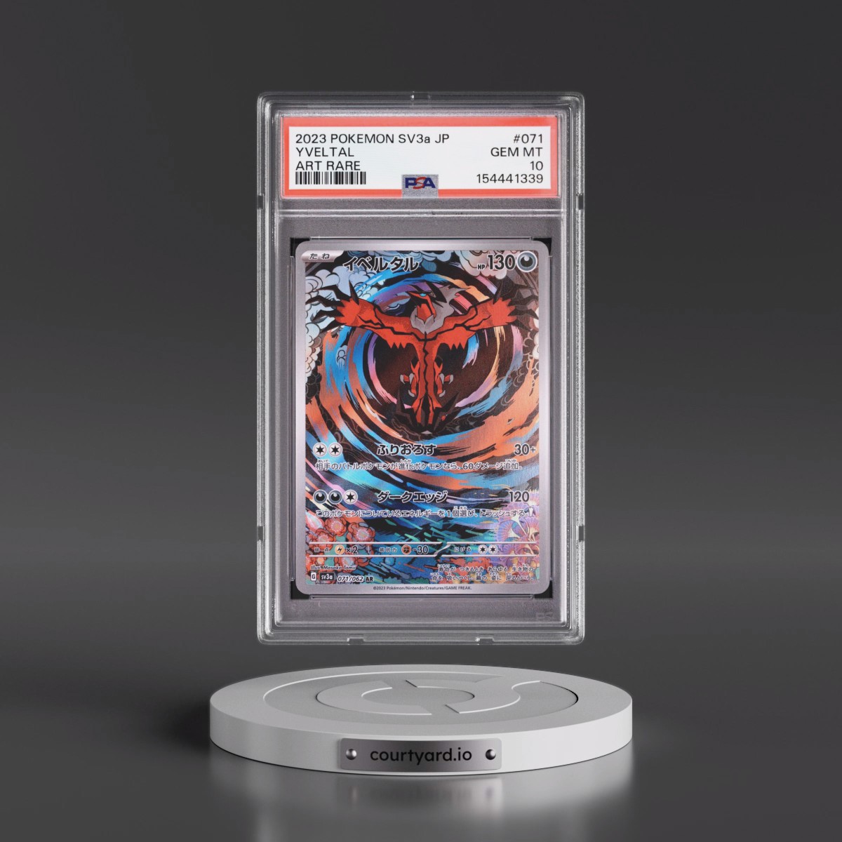 2023 Pokémon Sv3a-Raging Surf #071 Yveltal - Art Rare (PSA 10 GEM MINT)