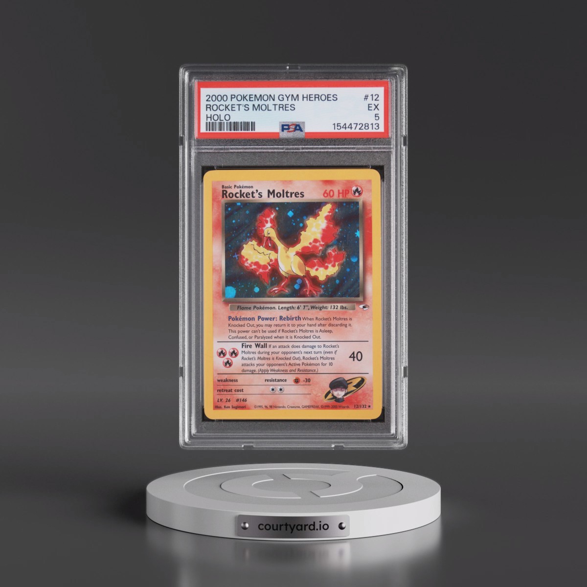 2000 Pokémon Gym Heroes #12 Rocket's Moltres - Holo (PSA 5 EX)