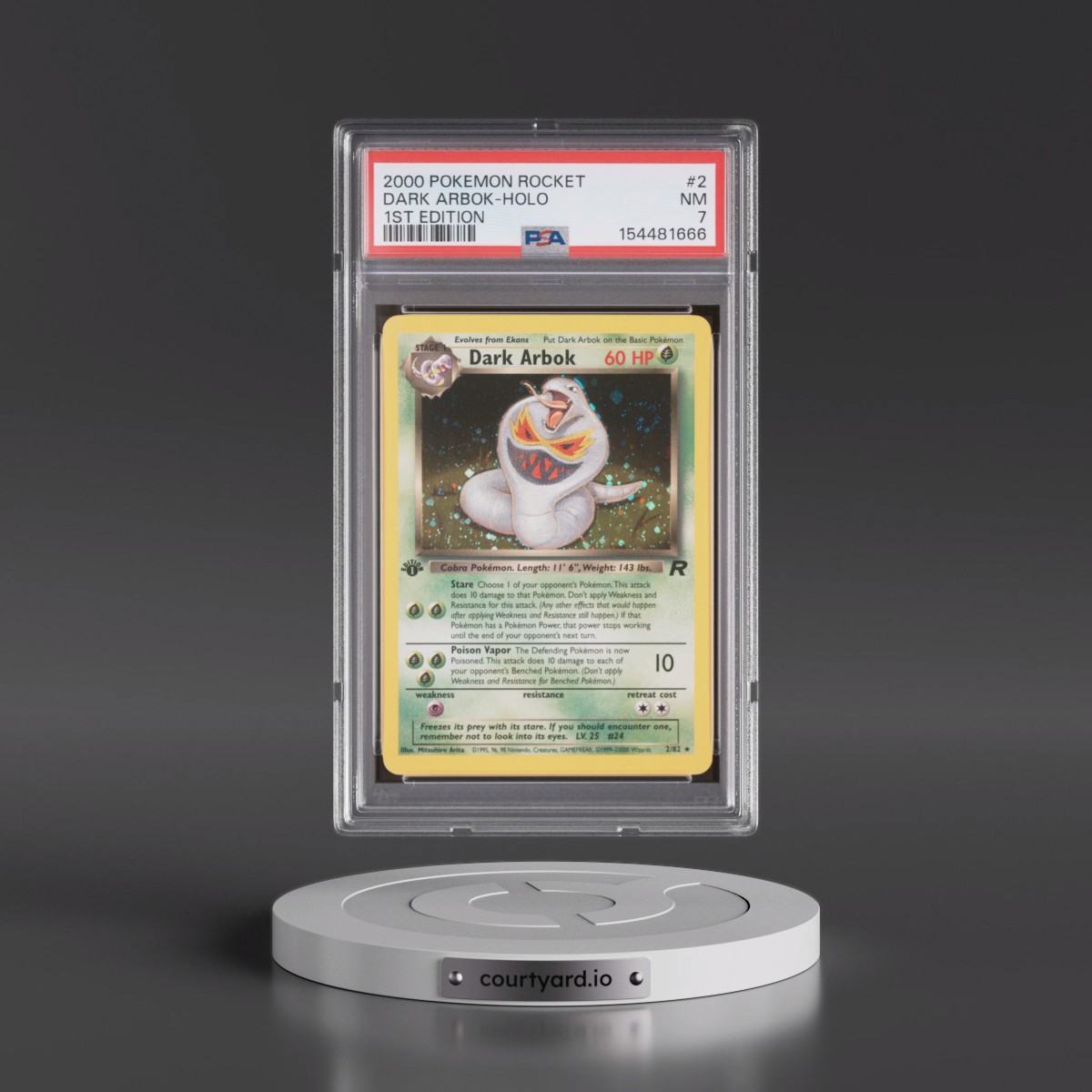 2000 Pokémon Rocket #2 Dark Arbok - 1st Edition Holo (PSA 7 NM)