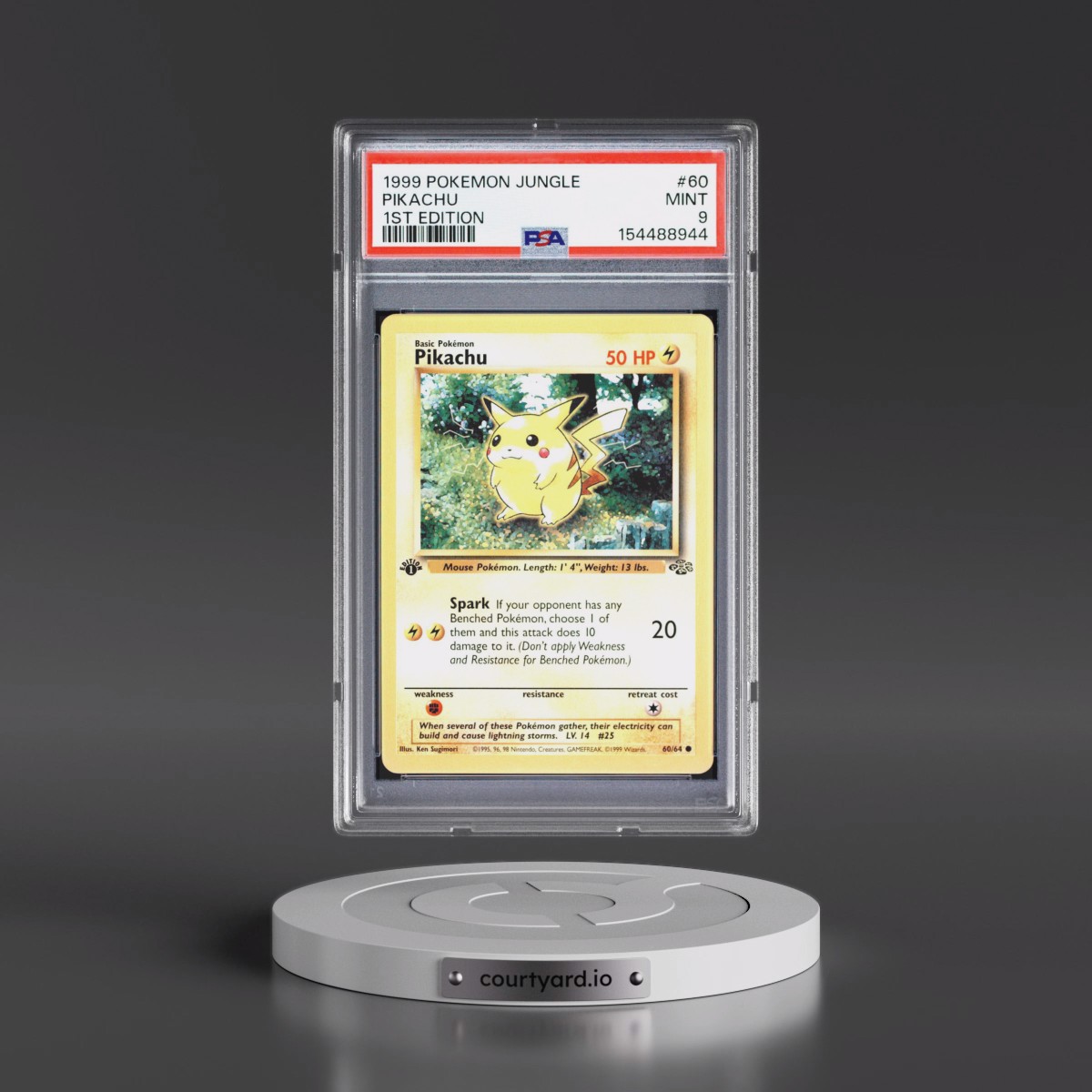 1999 Pokémon Jungle #60 Pikachu - 1st Edition (PSA 9 MINT)