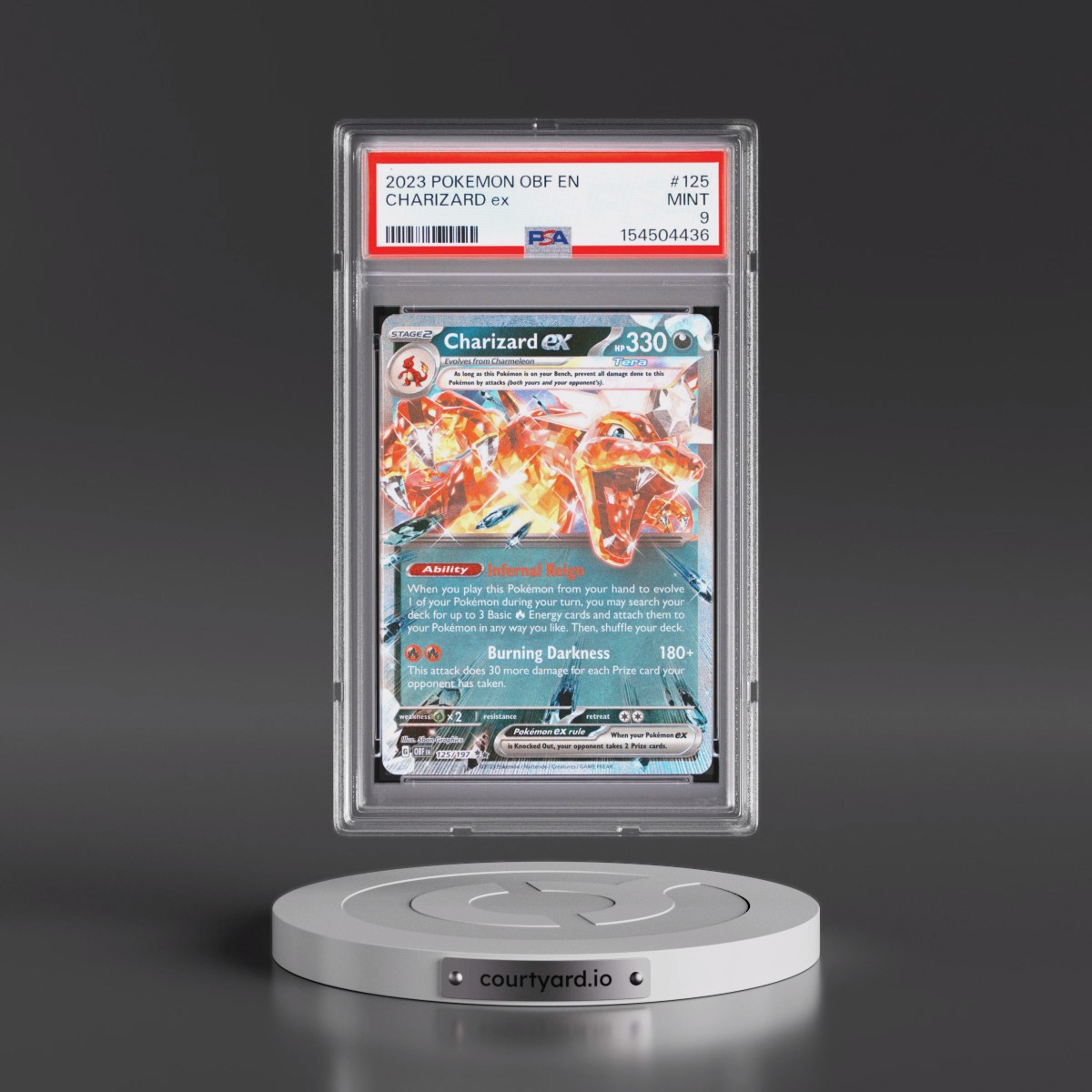 2023 Pokémon Obf EN-Obsidian Flames #125 Charizard EX - Holo (PSA 9 MINT)