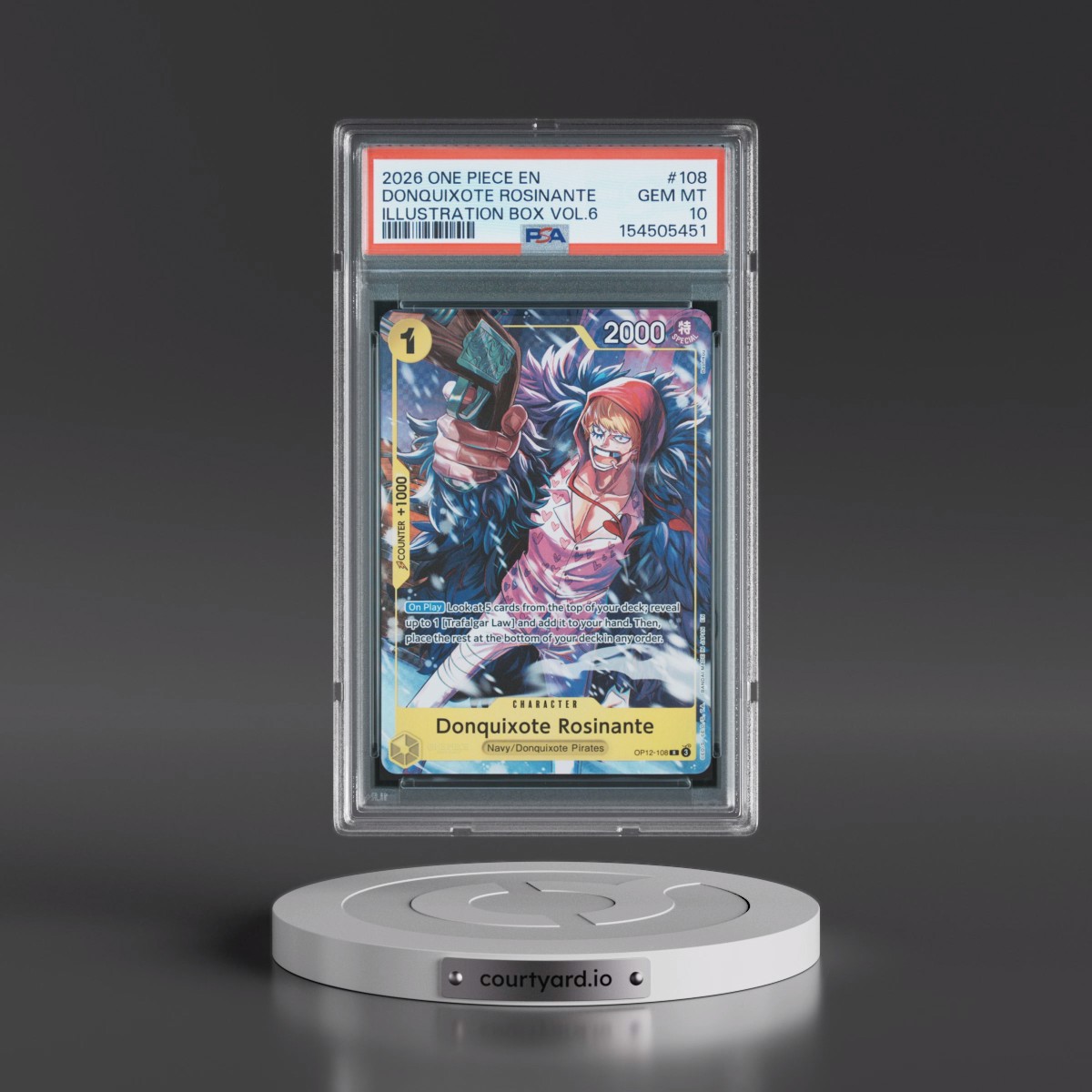 2026 One Piece Promos #108 Donquixote Rosinante - Illustration Box Vol.6 (PSA 10 GEM MINT)