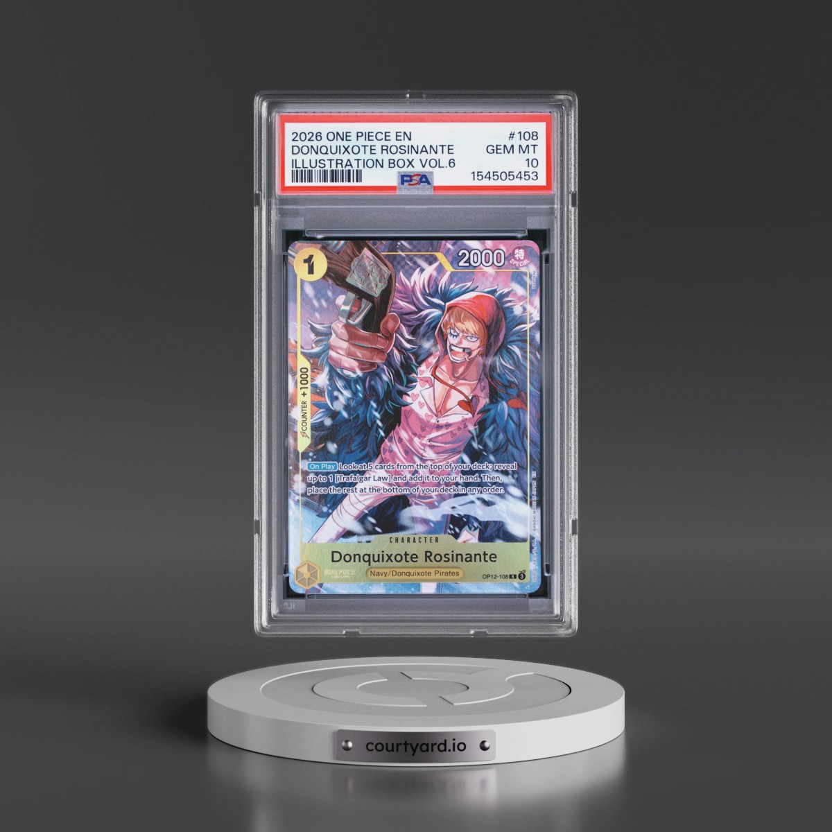 2026 One Piece Promos #108 Donquixote Rosinante - Illustration Box Vol.6 (PSA 10 GEM MINT)