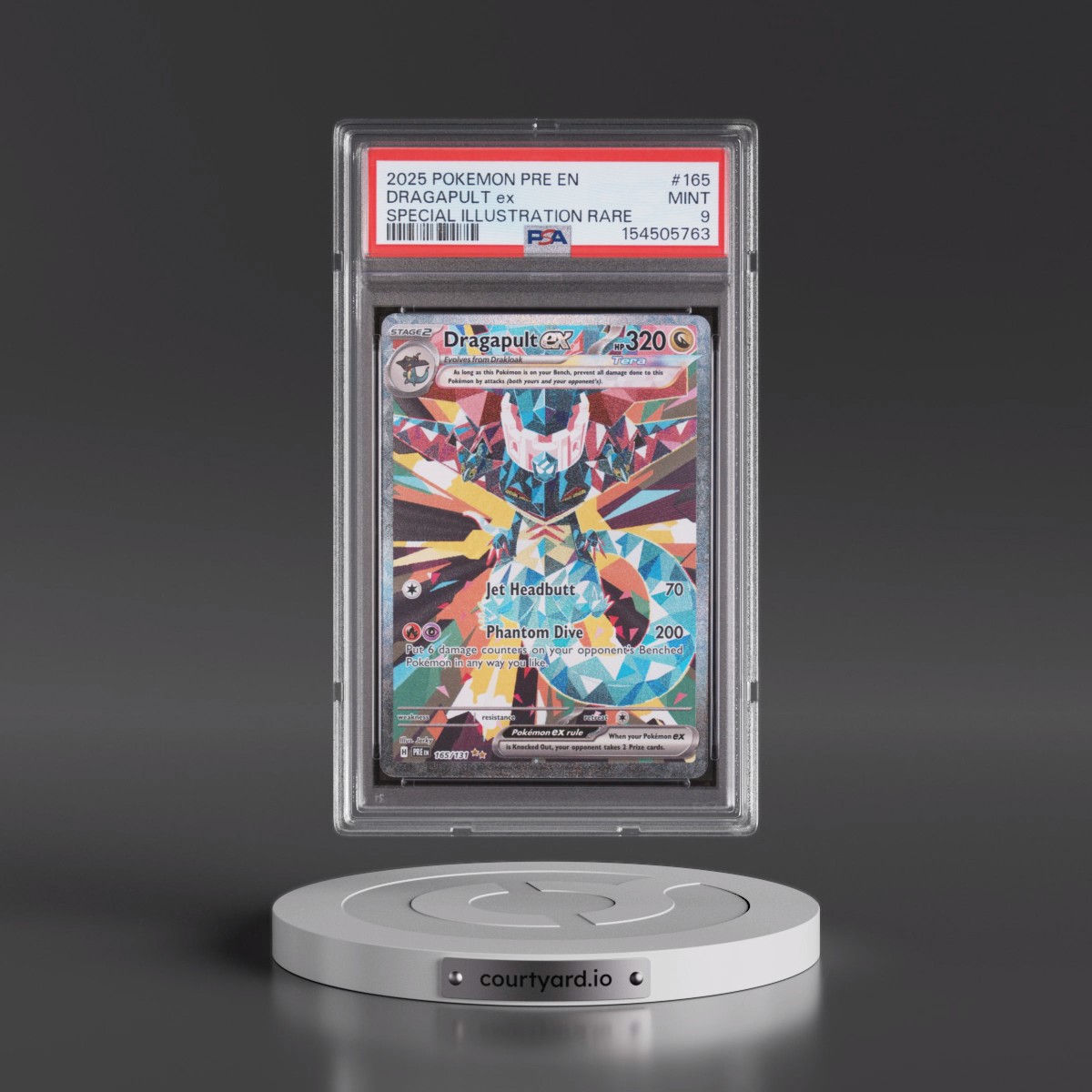 2025 Pokémon Pre EN-Prismatic Evolutions #165 Dragapult EX - Holo Special Illustration Rare (PSA 9 MINT)