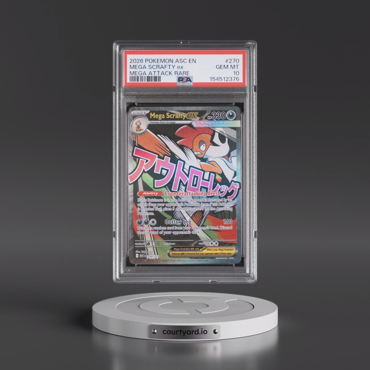 2026 Pokémon Asc EN-Ascended Heroes #270 Mega Scrafty EX - Holo Mega Attack Rare (PSA 10 GEM MINT)
