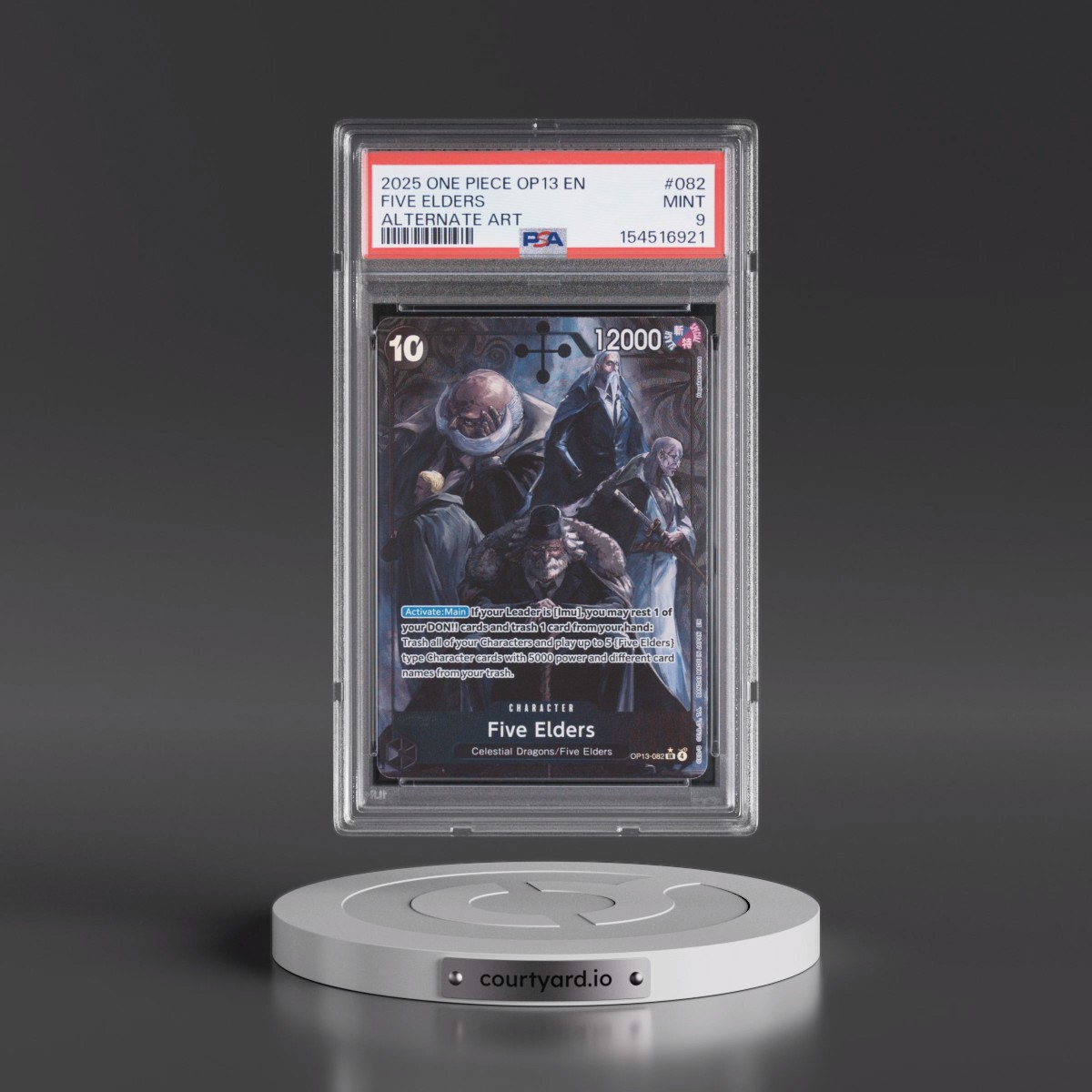 2025 One Piece OP13-Carrying on His Will #082 Five Elders - Alternate Art (PSA 9 MINT)