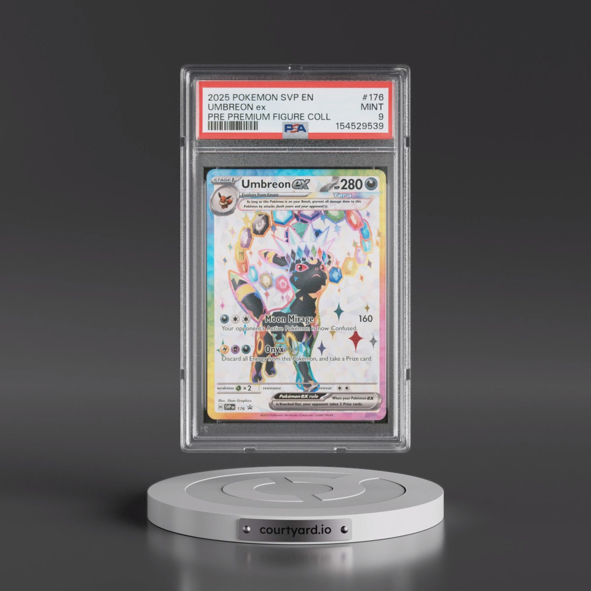 2025 Pokémon Svp EN-SV Black Star Promo #176 Umbreon EX - Holo Prismatic Evolutions Premium Figure Collection (PSA 9 MINT)
